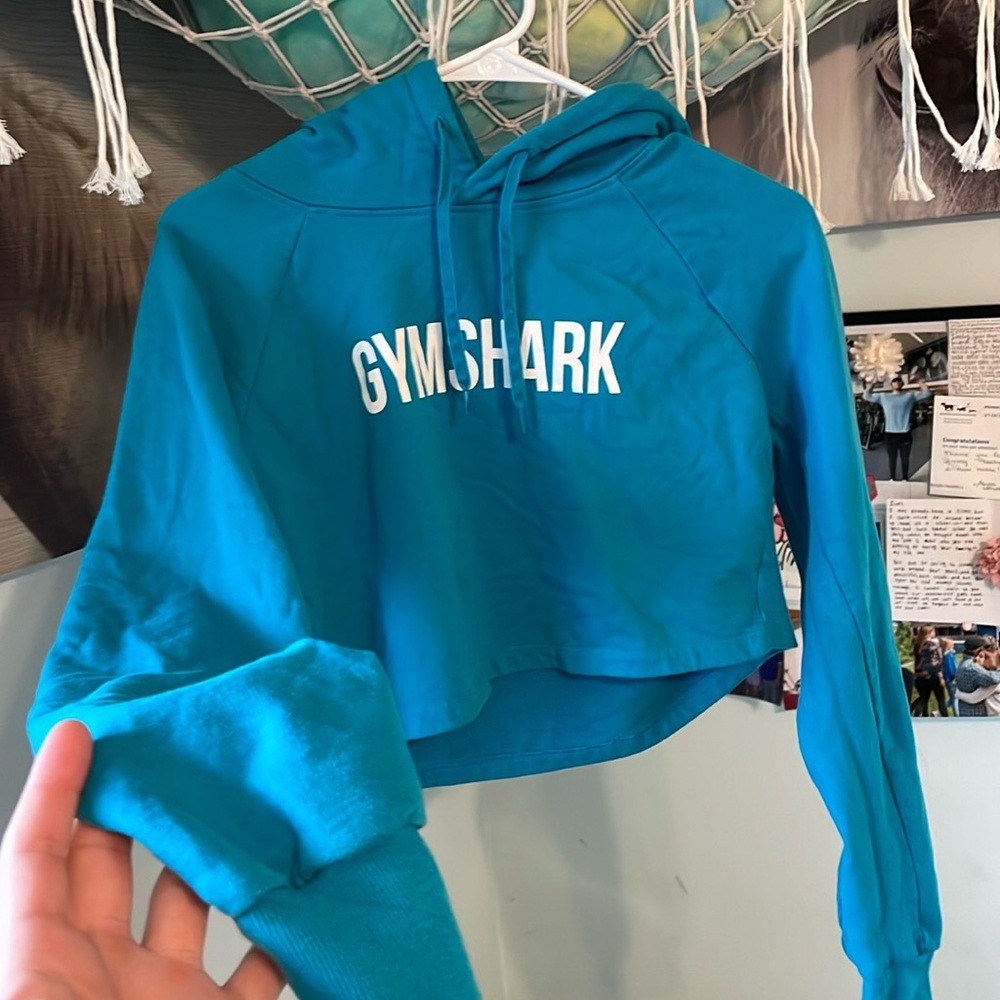 GYMSHARK cropped sweatshirt with hood
